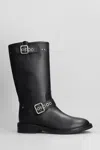 Via Roma 15 Malibu Mid-calf Leather Boots In Black