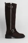 Via Roma 15 50mm Buckled Zip-fastening Biker Boots In Brown
