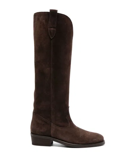 Via Roma 15 Luxurious Goat Skin Boot In Brown