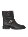 Via Roma 15 Nickel Buckel Boots In Black