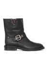 Via Roma 15 Nickel Buckel Boots In Black