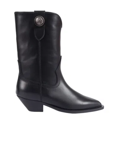 Via Roma 15 Panelled Ankle-length Boots In Black