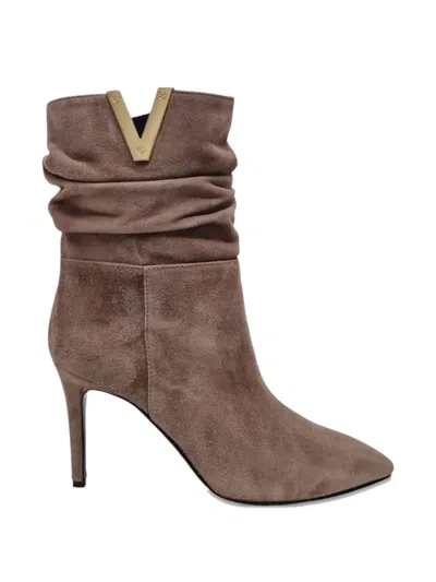 Via Roma 15 Pointed-toe Ankle Boots In Brown