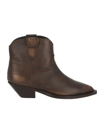 Via Roma 15 Pointed-toe Ankle Boots In Brown