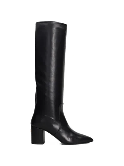 Via Roma 15 Pointed-toe Knee-high Boots In Black