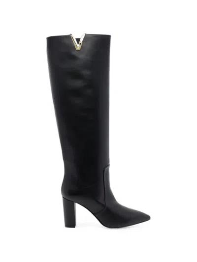 Via Roma 15 Pointed-toe V-logo Boots In Black