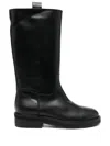 Via Roma 15 Polished-leather Boots In Black
