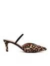 Via Roma 15 Leopard Slingback Pumps In Brown