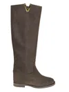 Via Roma 15 Rich Brown Leather Ankle Boots With Gold-tone Accent In Brown