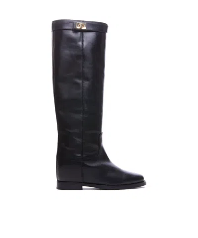 Via Roma 15 Round-head Boots In Black