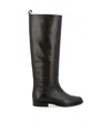 Via Roma 15 Low Heels Boots In Dark Brown Leather In Black