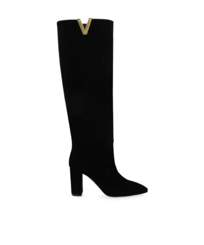 Via Roma 15 Round-head Boots In Black