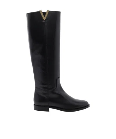 Via Roma 15 Round-toe Ankle Boots In Black