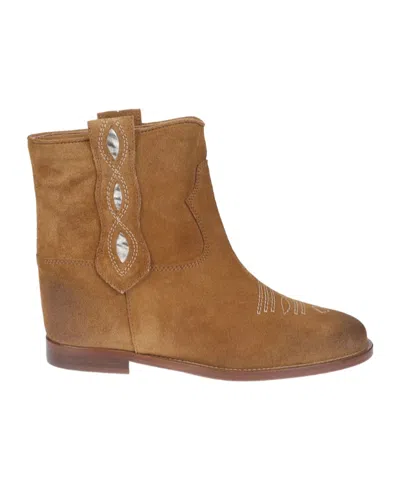 Via Roma 15 Round-toe Ankle Boots In Brown