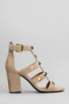 Via Roma 15 90mm Stud-embellished Sandals In Beige