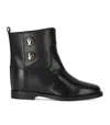 Via Roma 15 Santa Monica Black Ankle Boot With Buttons In Black