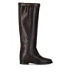 Via Roma 15 Santa Monica Dark Brown High Boot With Padlock In Brown
