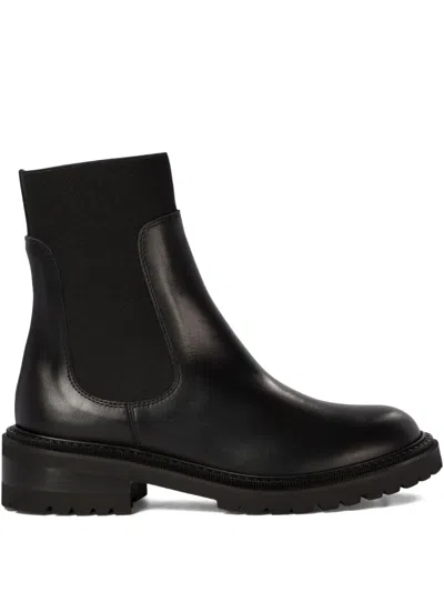 Via Roma 15 Santa Monica Elastic-band Chelsea Boots In Black