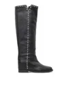 Via Roma 15 Studded 25mm Leather Boots In Black