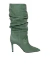 Via Roma 15 Green Curled Boots In Green