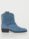 VIA ROMA 15 FLAT ANKLE BOOTS VIA ROMA 15 WOMAN COLOR BLUE,F45241009