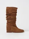 Via Roma 15 Brown Curled Boot In Brown