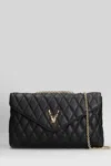 Via Roma 15 Shoulder Bag In Black Leather In Black