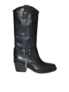 Via Roma 15 Silver V Detailed 3/4 Texan Boot In Black