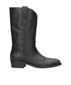 Via Roma 15 Leather Western-style Boots In Black
