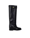Via Roma 15 Black Calf Leather Boots In Nero
