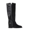 Via Roma 15 Studded 25mm Leather Boots In Black