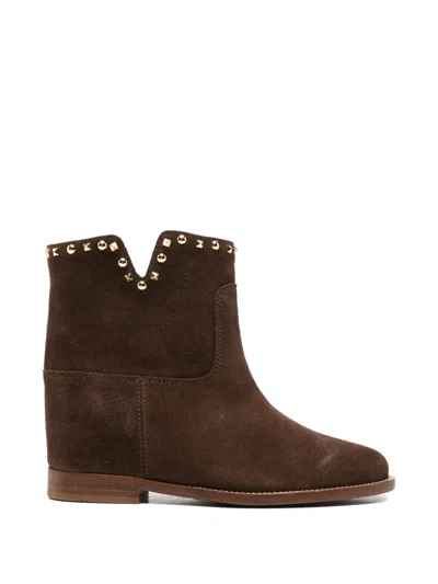 Via Roma 15 Studded Boots In Black