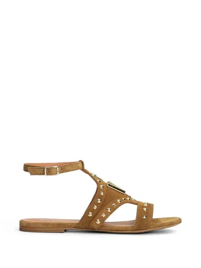 Via Roma 15 Studded V-logo Sandals In Multi
