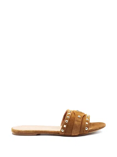 Via Roma 15 Studded-strap Sandals In Brown