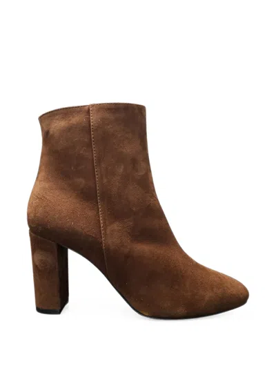 Via Roma 15 Suede Ankle Boots In Animal Print
