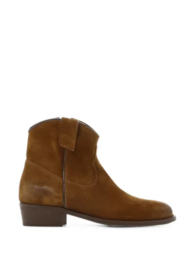 Via Roma 15 Zippered Ankle Boots In Brown