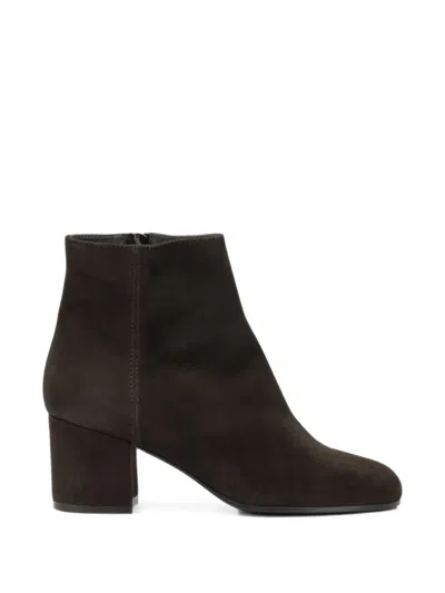 Via Roma 15 Suede Ankle Boots In Brown