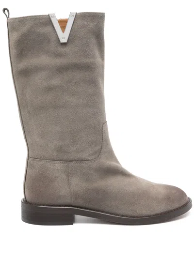 Via Roma 15 Suede Boots In Brown