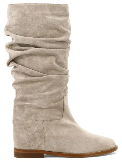 Via Roma 15 Suede Boots In Grey