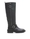Via Roma 15 Tall Biker Boots With Central Zip And Adjustable Straps In Multi