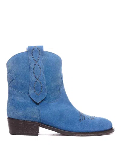 Via Roma 15 Tex Booties In Blue