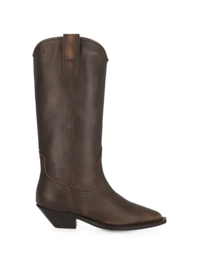Via Roma 15 Tex New Semplice Pointed-toe Western-style Boots In Brown