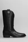 Shop Via Roma 15 Texan Ankle Boots In Black Leather