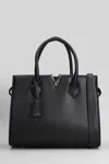 Via Roma 15 Tote In Black Leather In Black
