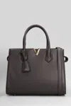 Via Roma 15 Tote In Dark Brown Leather In Brown