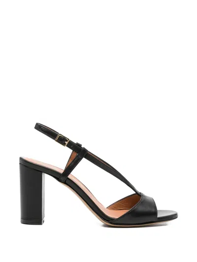 Via Roma 15 T-strap Heeled Sandals In Black