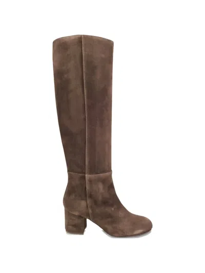 Via Roma 15 V-embellishment Suede Boots In Brown