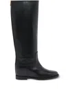 Via Roma 15 V-logo Leather Knee-high Boots
