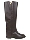 Via Roma 15 V-neck Accessory Boot With Split In Brown