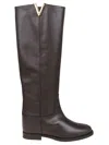 Via Roma 15 V-neck Accessory Boot With Split In Brown